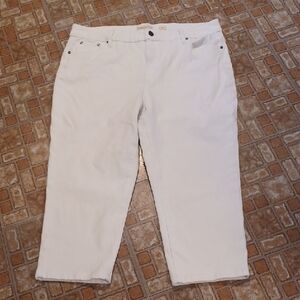 Coldwater Creek Classic White Cropped Jeans Stretch Denim, New